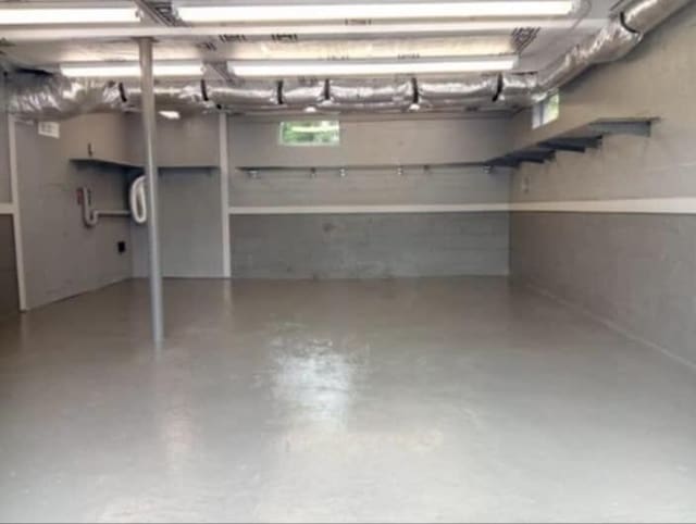 view of unfinished basement