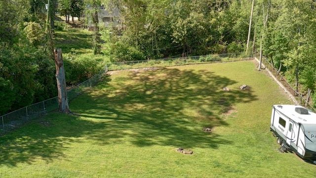 view of yard featuring fence