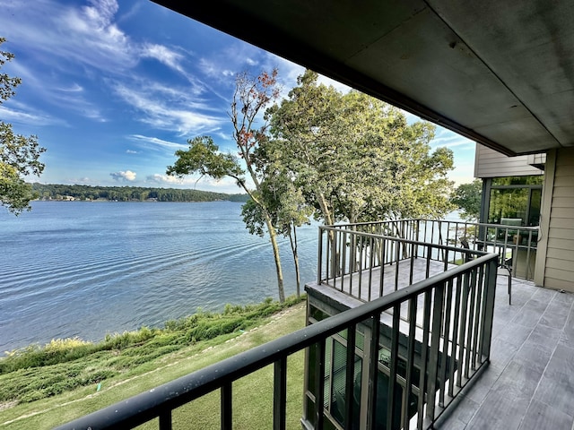 balcony with a water view