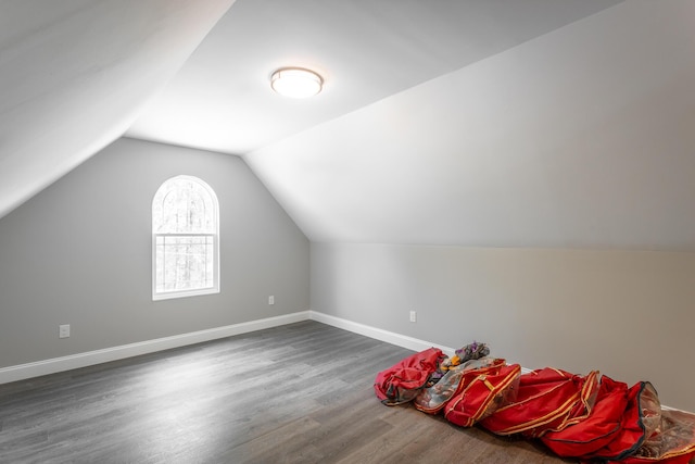 485 Woodland Dr, Jasper, TN 37347 - additional living space with baseboards, vaulted ceiling, and wood finished floors