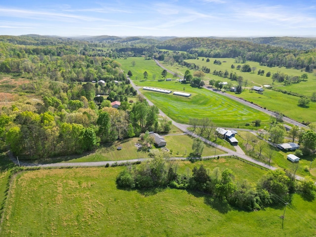 bird's eye view with a rural view
