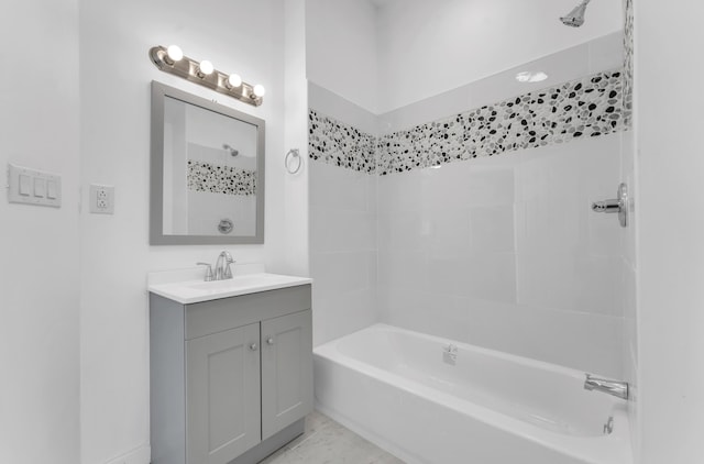 full bathroom with shower / bath combination and vanity