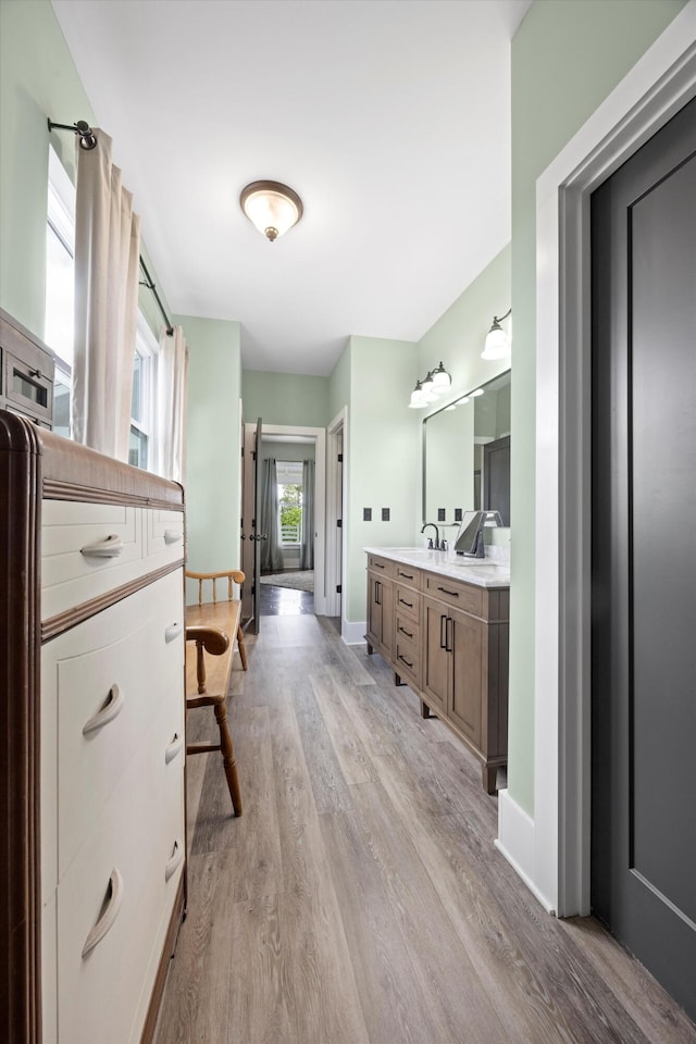 13111 Jones Gap Rd, Soddy Daisy, TN 37379 - full bathroom with wood finished floors and vanity