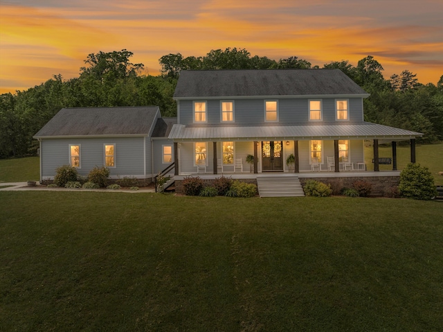 13111 Jones Gap Rd, Soddy Daisy, TN 37379 - view of front facade featuring covered porch and a front lawn