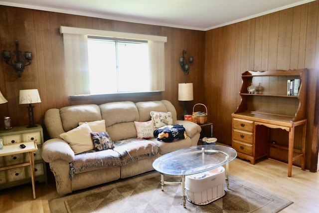 3421 Franklin Dr, Chattanooga, TN 37419 - living area featuring wood finished floors, crown molding, and wooden walls