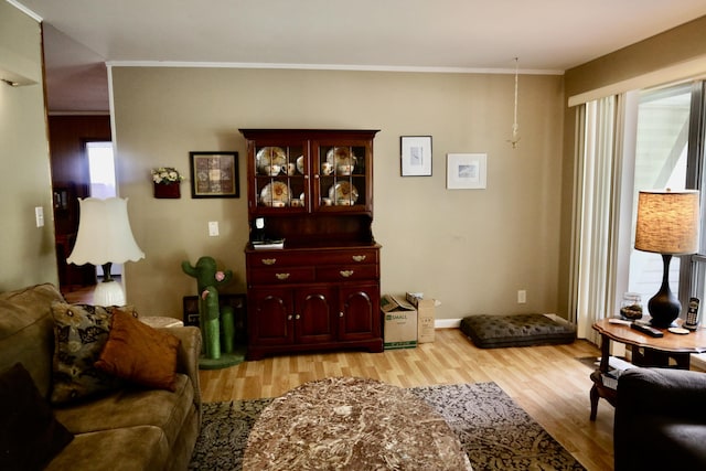 3421 Franklin Dr, Chattanooga, TN 37419 - living area featuring light wood finished floors and ornamental molding