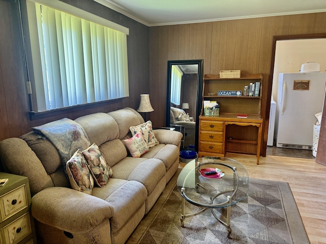 3421 Franklin Dr, Chattanooga, TN 37419 - living area featuring wood finished floors, ornamental molding, and wooden walls