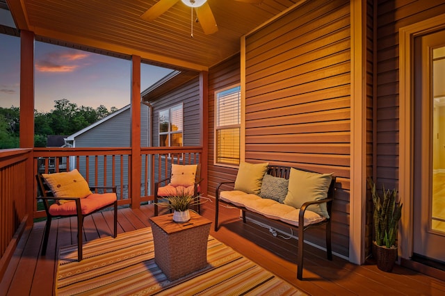 745 Soaring Eagle Cir, Hixson, TN 37343 - wooden terrace featuring a ceiling fan