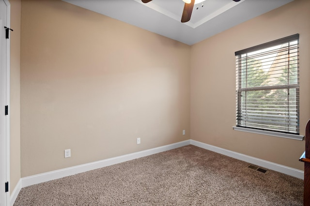 745 Soaring Eagle Cir, Hixson, TN 37343 - empty room featuring a ceiling fan, baseboards, visible vents, and carpet