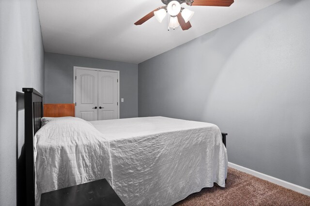 745 Soaring Eagle Cir, Hixson, TN 37343 - carpeted bedroom featuring a closet, baseboards, and a ceiling fan
