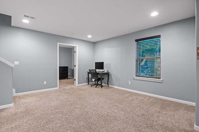 745 Soaring Eagle Cir, Hixson, TN 37343 - office featuring carpet floors, baseboards, recessed lighting, and visible vents