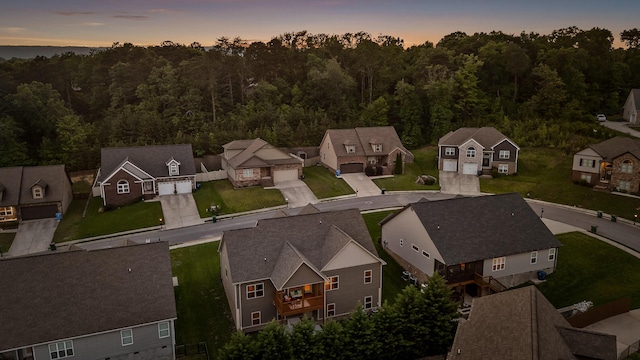 745 Soaring Eagle Cir, Hixson, TN 37343 - bird's eye view with a wooded view and a residential view