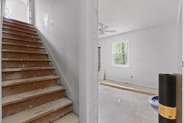6475 Polly Ln, Signal Mountain, TN 37377 - stairway with ceiling fan