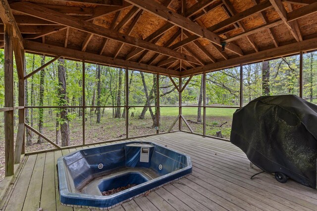 6475 Polly Ln, Signal Mountain, TN 37377 - sunroom featuring a hot tub