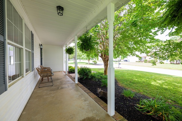 view of patio with a porch