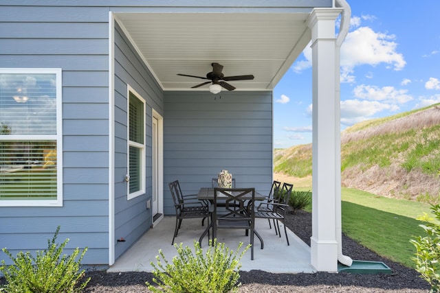 8418 Snowdrop Way, Ooltewah, TN 37363 - view of patio / terrace featuring a ceiling fan and outdoor dining space