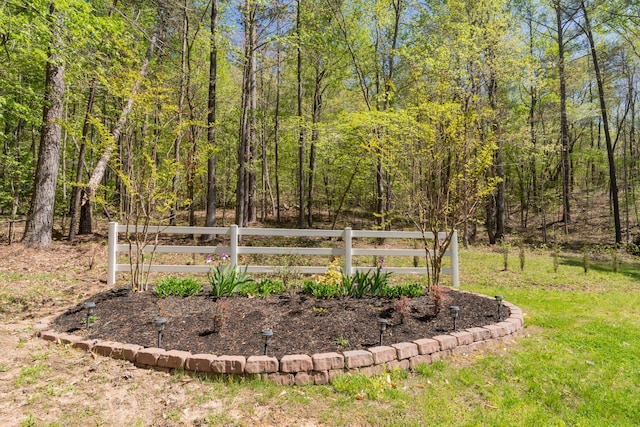 view of yard with fence