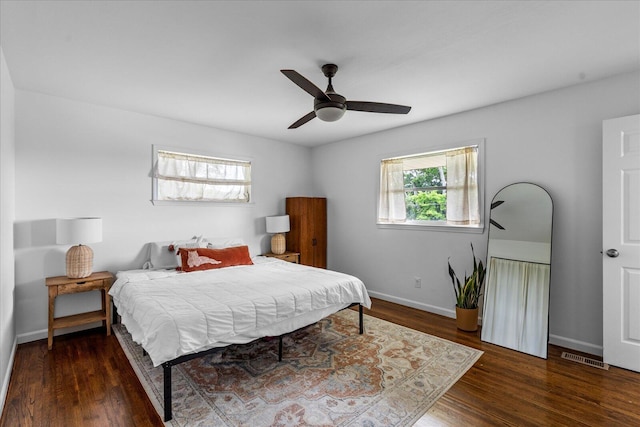 3818 Granada Dr, Chattanooga, TN 37411 - bedroom featuring wood finished floors, baseboards, and a ceiling fan