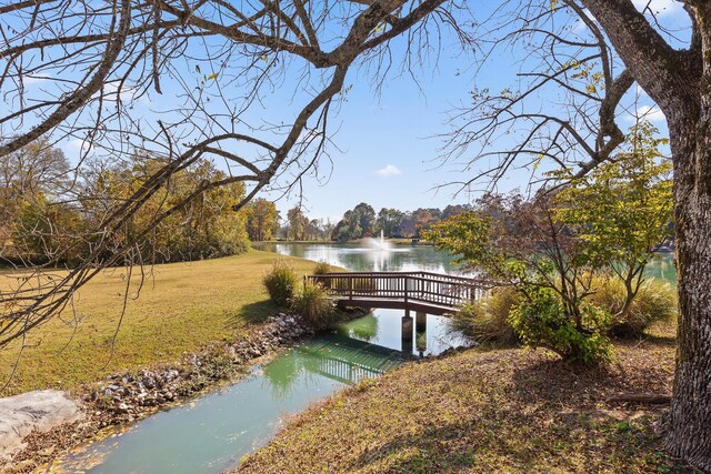 9240 Shay Cv, Ooltewah, TN 37363 - dock area featuring a lawn and a water view