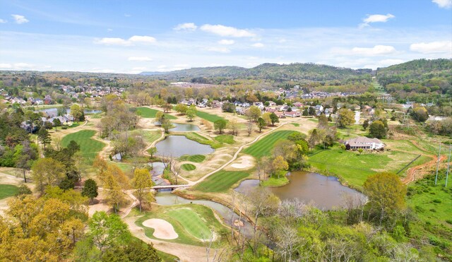 9240 Shay Cv, Ooltewah, TN 37363 - aerial overview of property's location with a golf club, a water and mountain view, and nearby suburban area