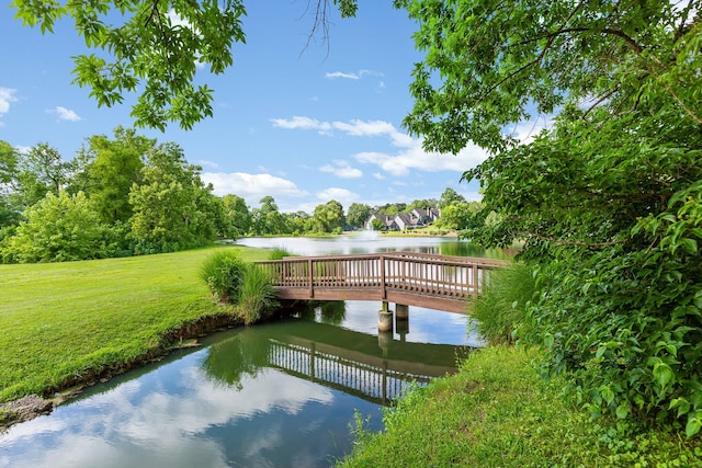 9240 Shay Cv, Ooltewah, TN 37363 - dock featuring a lawn and a water view