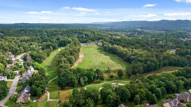 9240 Shay Cv, Ooltewah, TN 37363 - view of property location featuring a mountain backdrop, a heavily wooded area, and a golf course