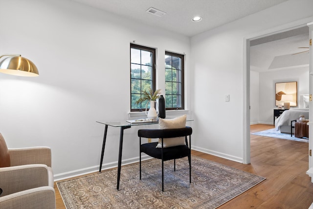 9240 Shay Cv, Ooltewah, TN 37363 - office space with wood finished floors, recessed lighting, and baseboards