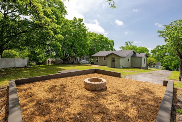 378 Warren St, Rossville, GA 30741 - view of yard with a fire pit and fence