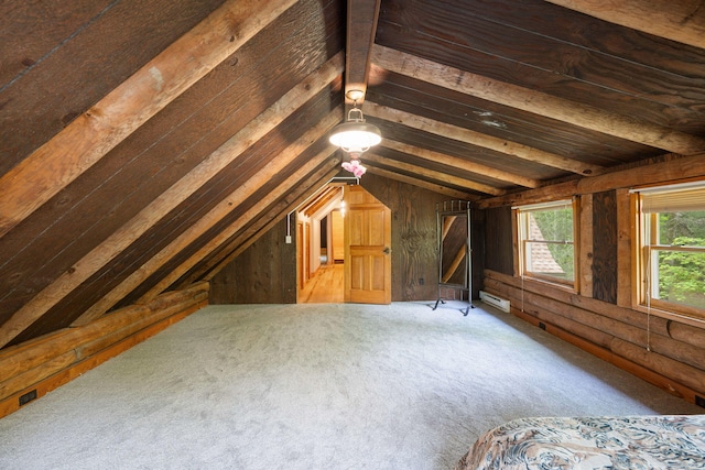 view of unfinished attic