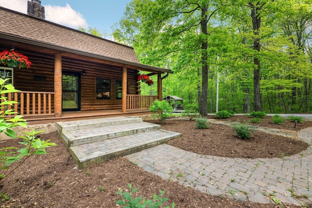 view of yard featuring a porch