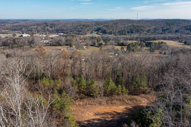 bird's eye view featuring a view of trees