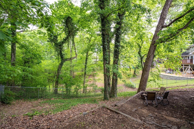 view of yard featuring fence