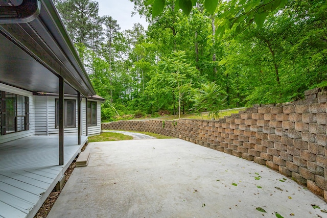 view of patio with a wooden deck