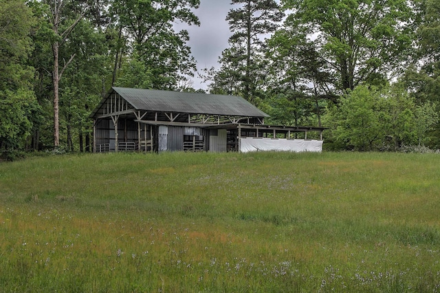 view of pole building
