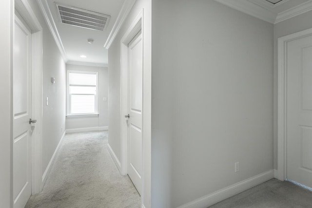 1826 Seven Pines Ln, Chattanooga, TN 37415 - hallway with crown molding, light colored carpet, and baseboards