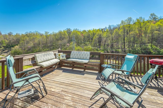 1826 Seven Pines Ln, Chattanooga, TN 37415 - wooden terrace with a forest view