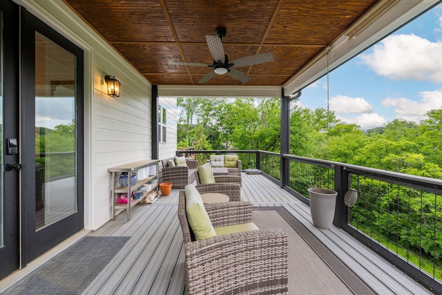 613 Ladd Ave, Chattanooga, TN 37405 - deck with ceiling fan and outdoor lounge area