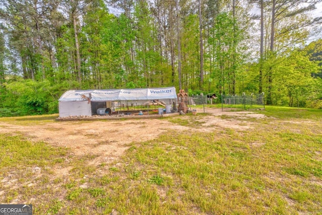 view of yard with fence