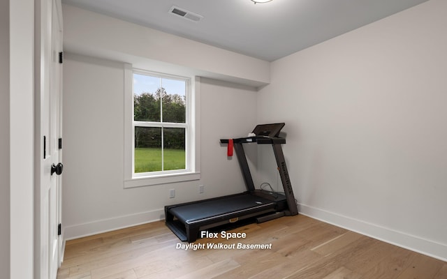 6949 Sawyer Rd, Signal Mountain, TN 37377 - exercise room featuring light wood-type flooring