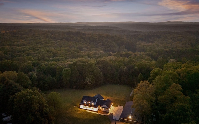 6949 Sawyer Rd, Signal Mountain, TN 37377 - aerial view at dusk of a forest view