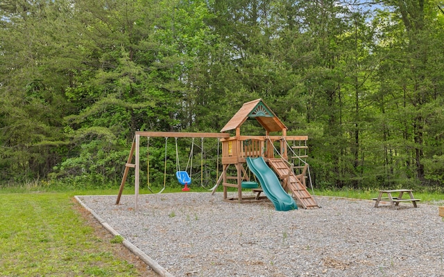 6949 Sawyer Rd, Signal Mountain, TN 37377 - view of jungle gym with a view of trees