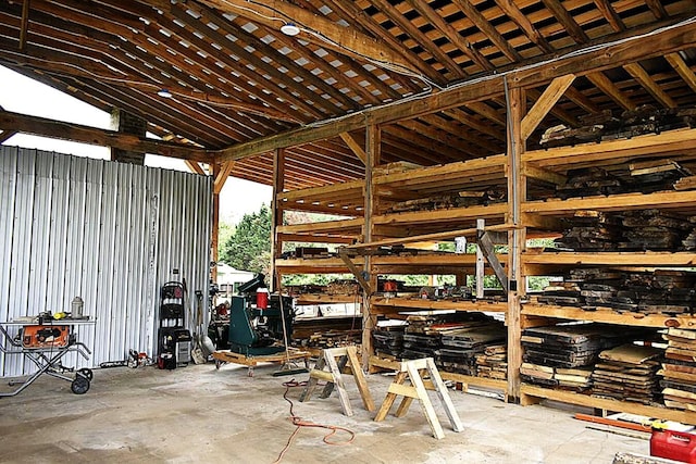 view of garage