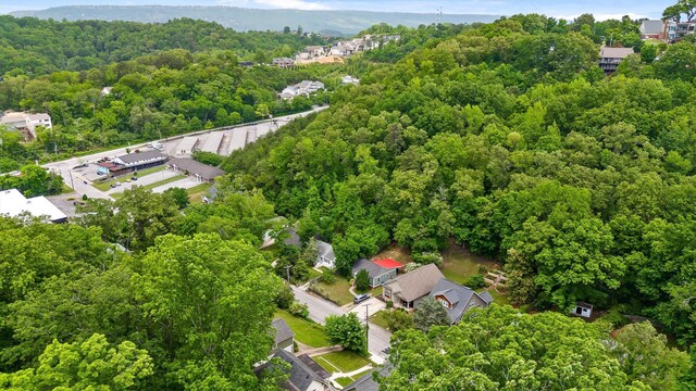 aerial view featuring a forest view
