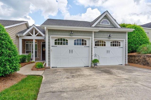 garage with driveway