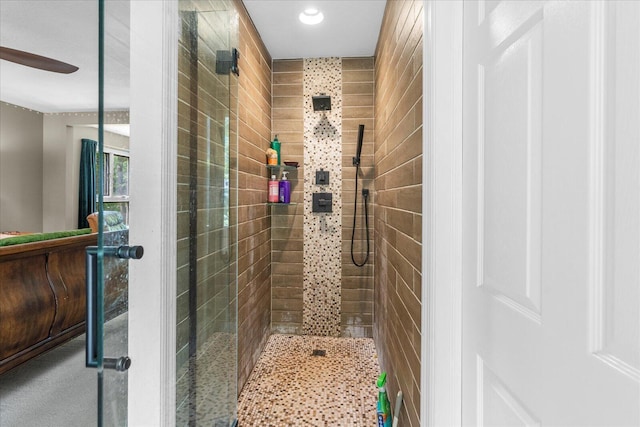 612 Carolina Ave, Signal Mountain, TN 37377 - full bath with recessed lighting and a shower stall