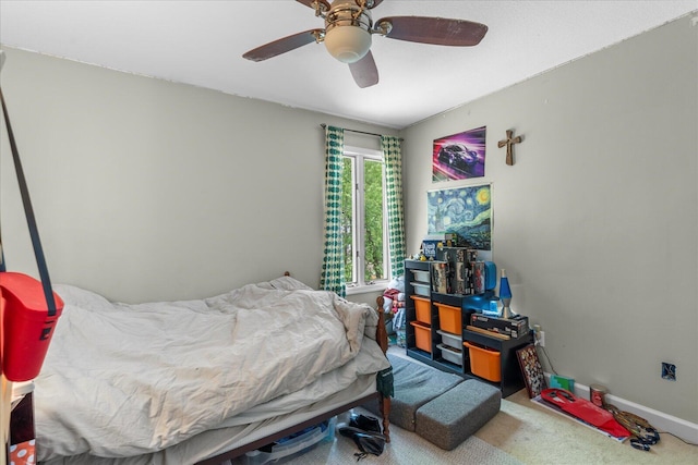 612 Carolina Ave, Signal Mountain, TN 37377 - bedroom with carpet flooring, a ceiling fan, and baseboards