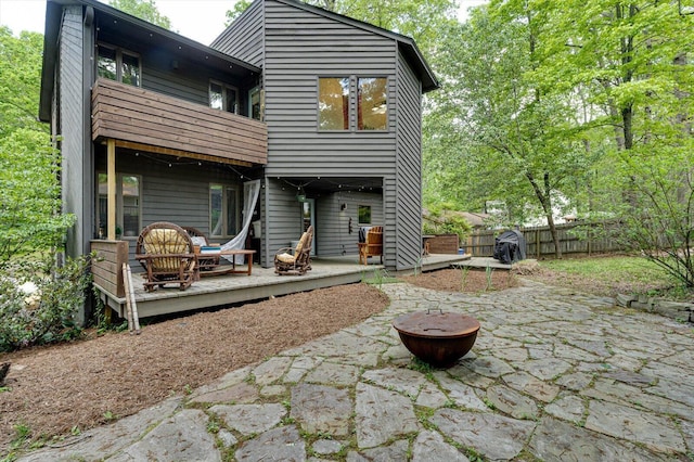 612 Carolina Ave, Signal Mountain, TN 37377 - back of property featuring a deck, fence, a balcony, and a patio area
