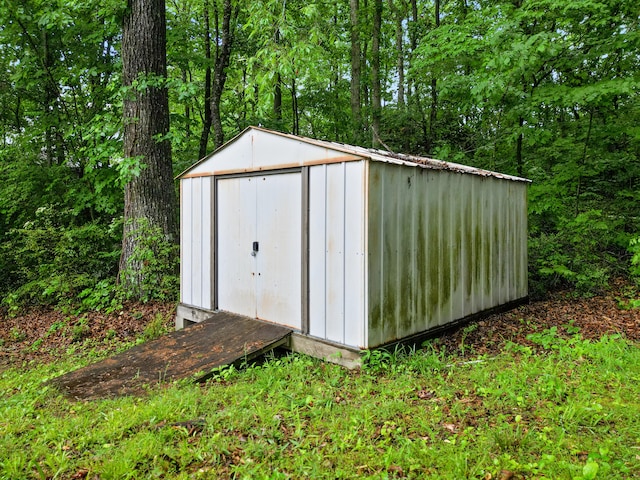 view of shed
