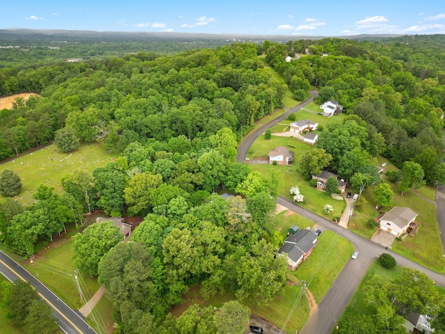 drone / aerial view with a forest view