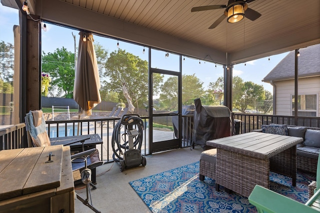 9726 Haven Port Ln, Ooltewah, TN 37363 - sunroom / solarium with ceiling fan